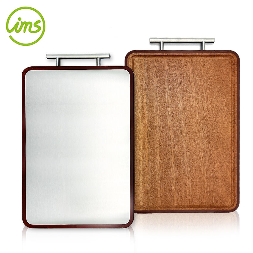15"x10"Double-Sided SS & Sandalwood Cutting Board